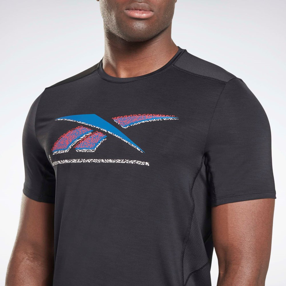 Reebok ACTIVCHILL Grafisk Athlete T-Shirt Sort | ZFR382097