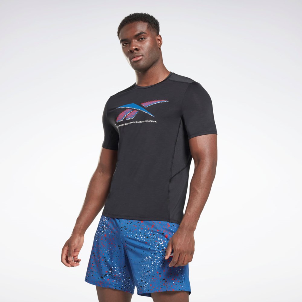 Reebok ACTIVCHILL Grafisk Athlete T-Shirt Sort | ZFR382097