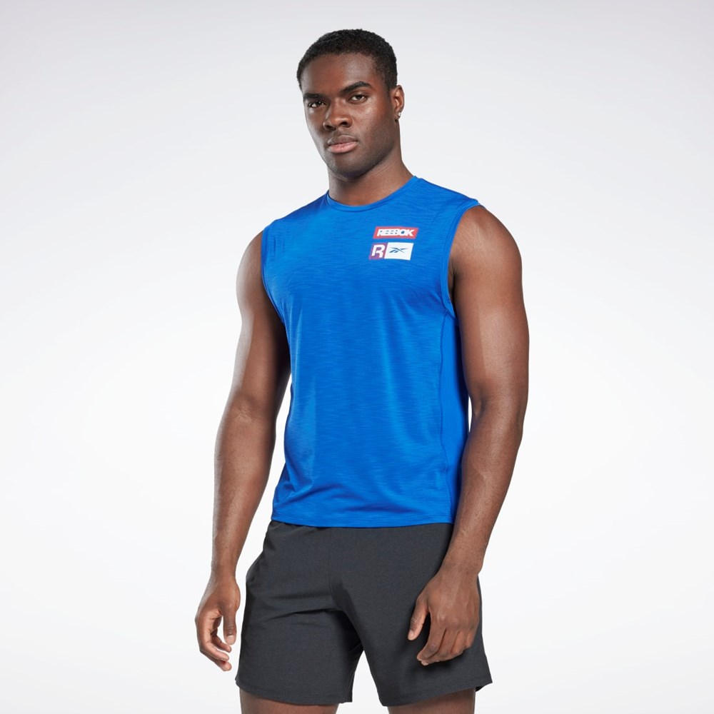 Reebok ACTIVCHILL Uden Ærmer T-Shirt Blå | AQX948560