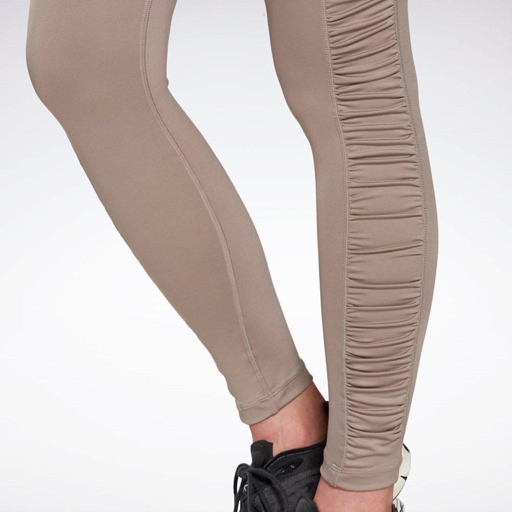 Reebok Bold High-Waisted Ruched Tights Grå | EFI932687