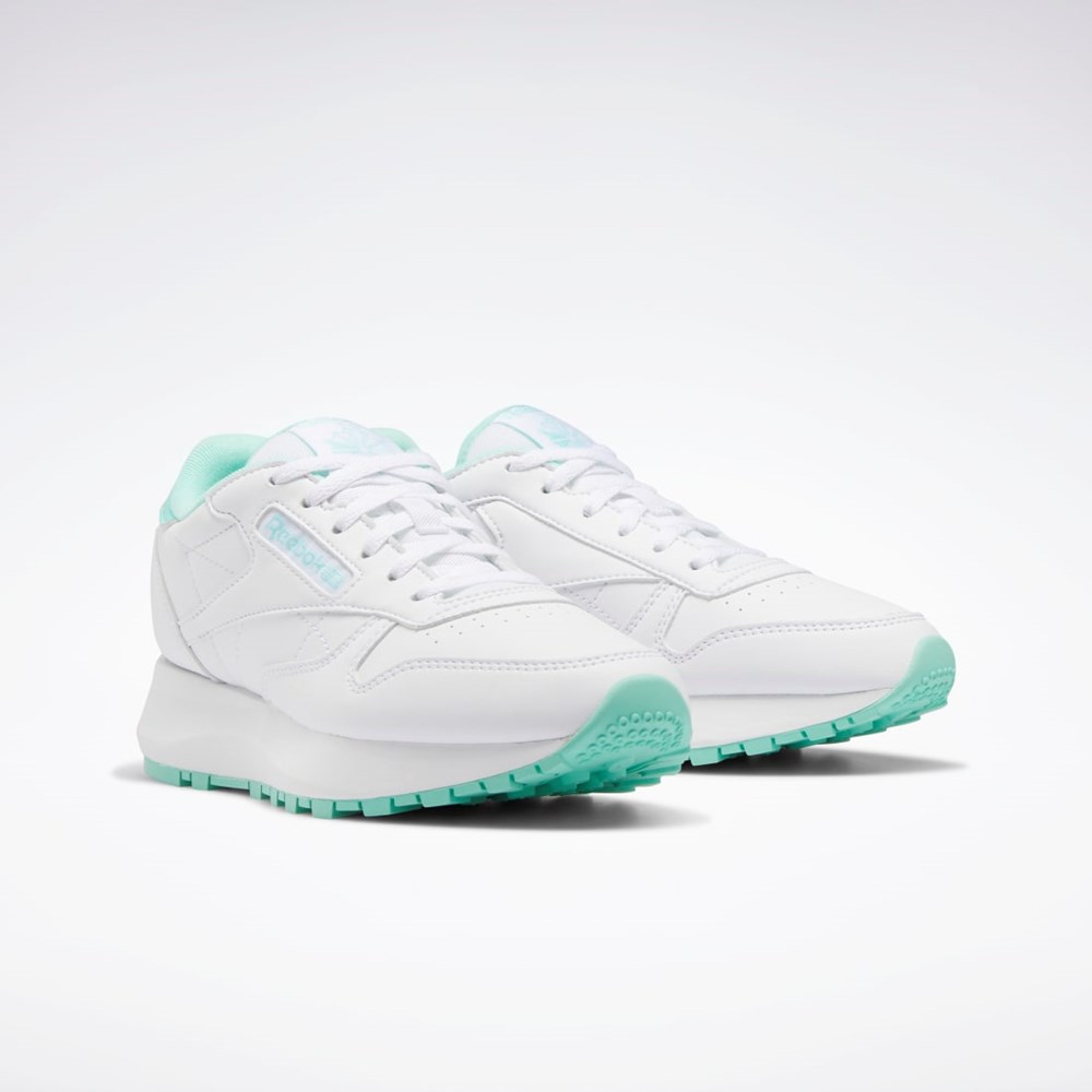 Reebok Classic Leather SP Shoes - Grade School Hvide Mintgrønne Hvide | BTM560812