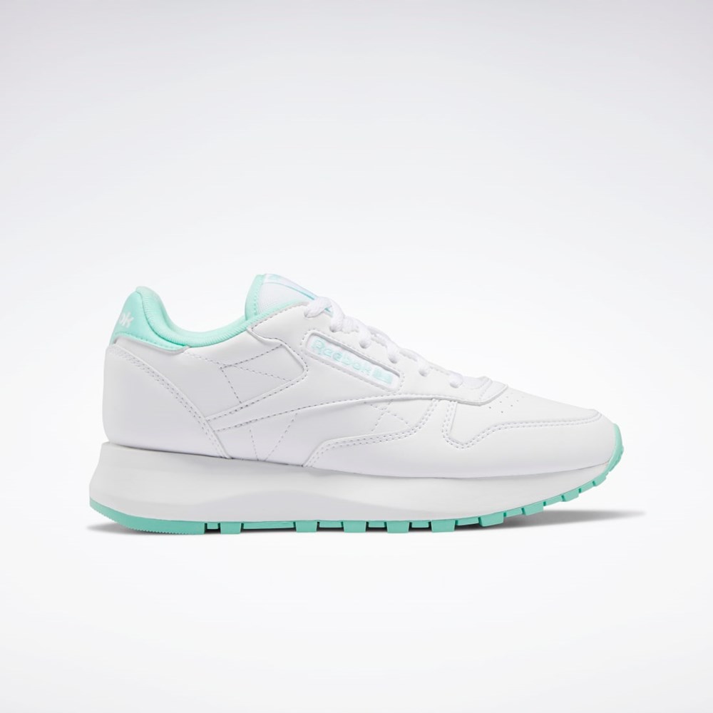 Reebok Classic Leather SP Shoes - Grade School Hvide Mintgrønne Hvide | BTM560812