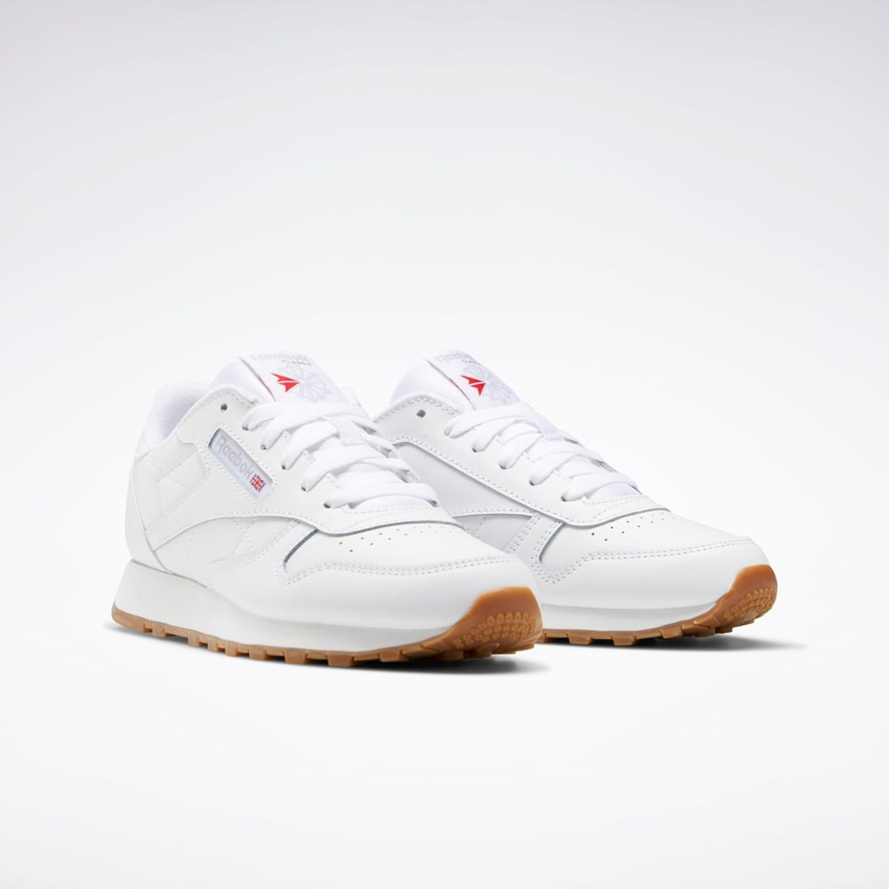 Reebok Classic Leather Shoes - Grade School Hvide Hvide | TBI438107