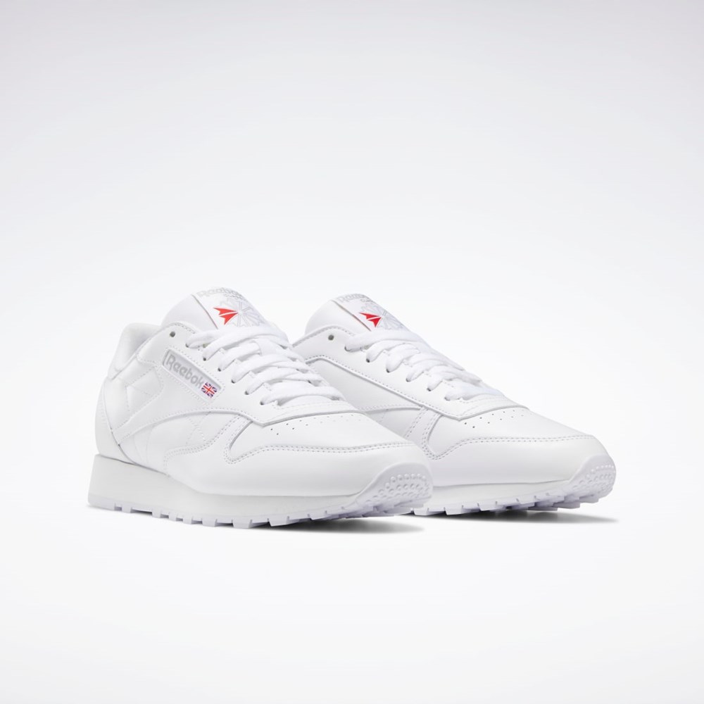 Reebok Classic Leather Shoes Hvide Hvide Grå | QLZ391750