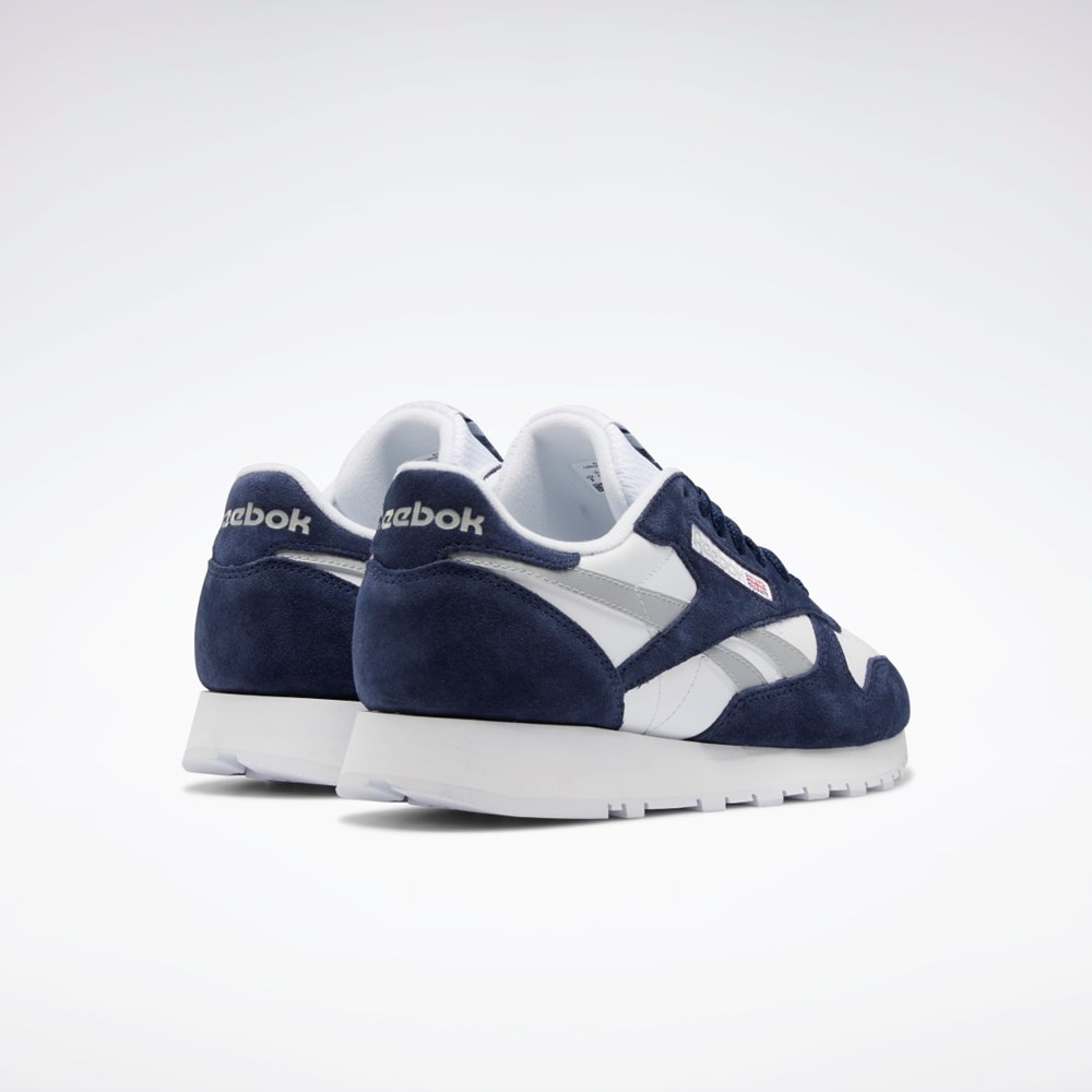 Reebok Classic Leather Shoes Mørkeblå Hvide Grå | CKA769813