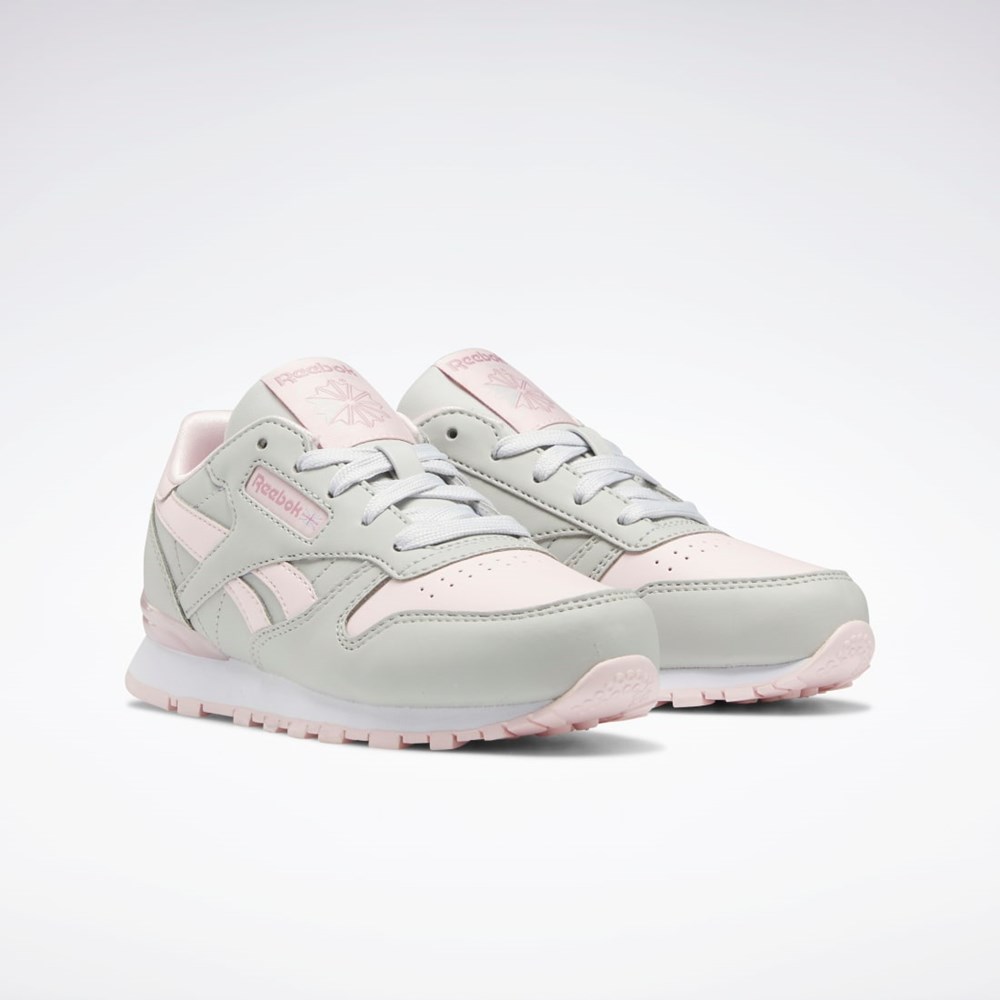 Reebok Classic Leather Step 'n' Flash Shoes - Preschool Grå Grå Lyserød | WVY617895