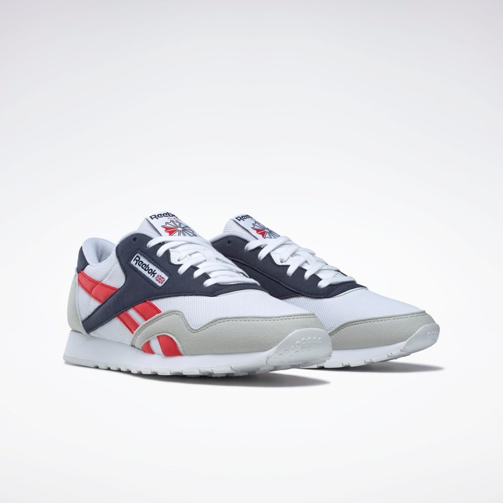 Reebok Classic Nylon Shoes Hvide Mørkeblå Rød | ZLJ539712