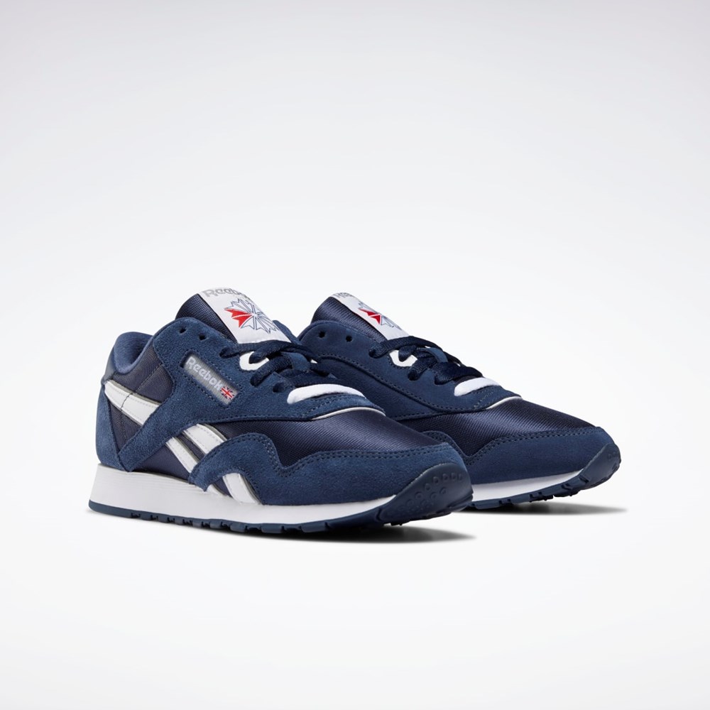 Reebok Classic Nylon Shoes Mørkeblå Mørkeblå Platin | CKQ079518