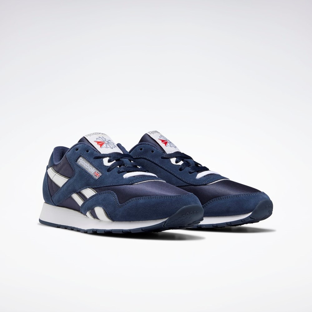 Reebok Classic Nylon Shoes Mørkeblå Mørkeblå Platin | DPQ649528