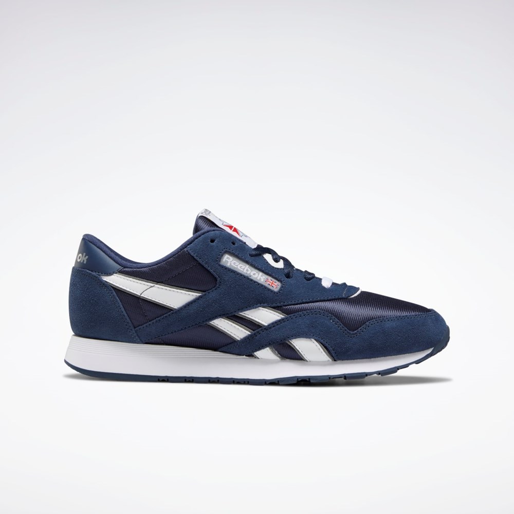 Reebok Classic Nylon Shoes Mørkeblå Mørkeblå Platin | DPQ649528