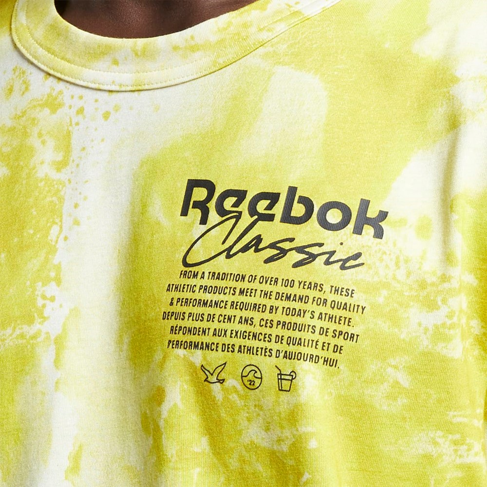 Reebok Classics Allover Print Grafisk T-Shirt Gul | QBO825963