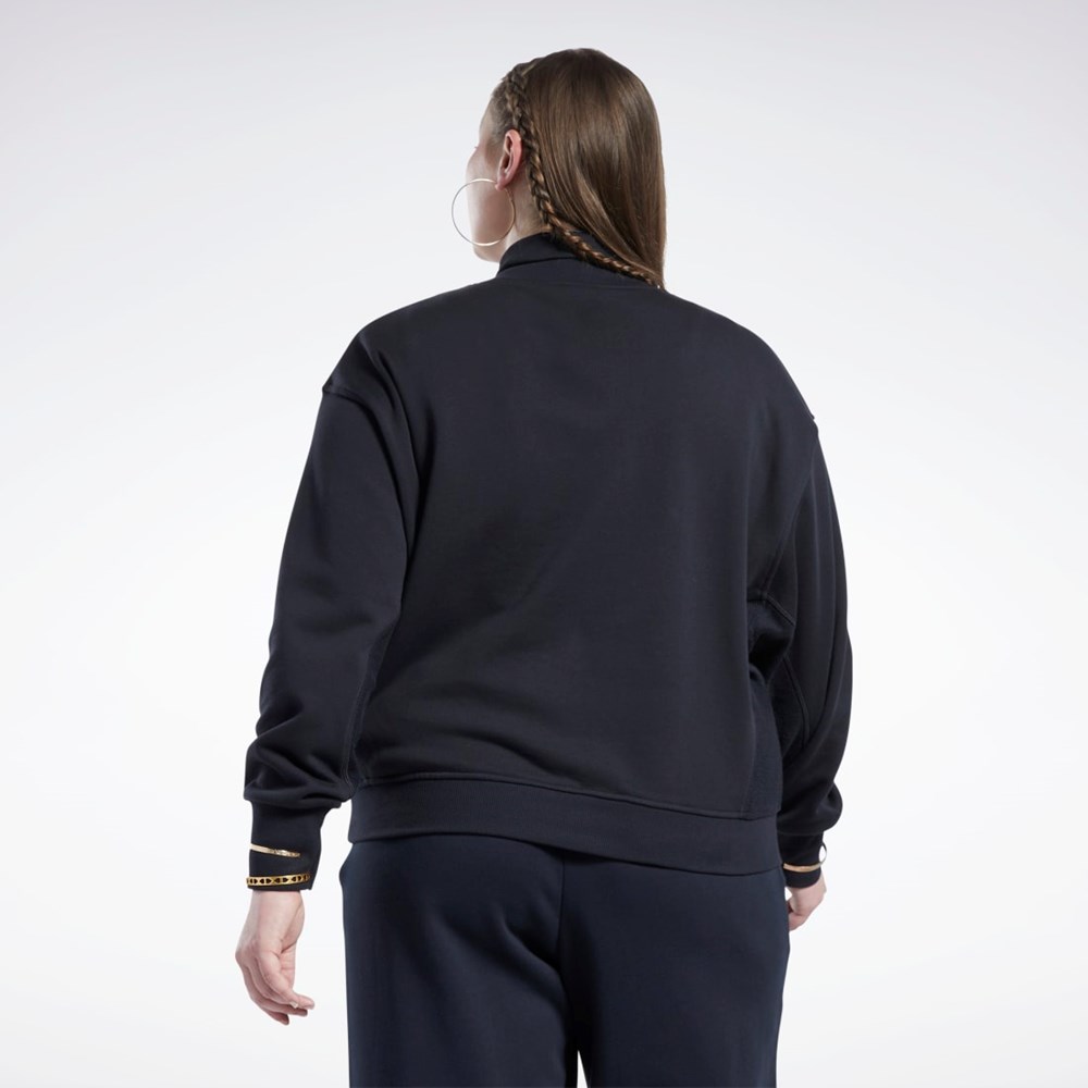 Reebok Classics Bomulds French Terry Sweatshirt (Plus Size) Sort | OEC823401