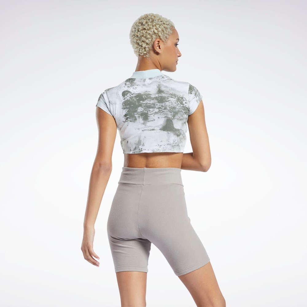 Reebok Classics Cloud Splatter-Print Kort Sleeve Cropped T-Shirt Lyse | YRK258916