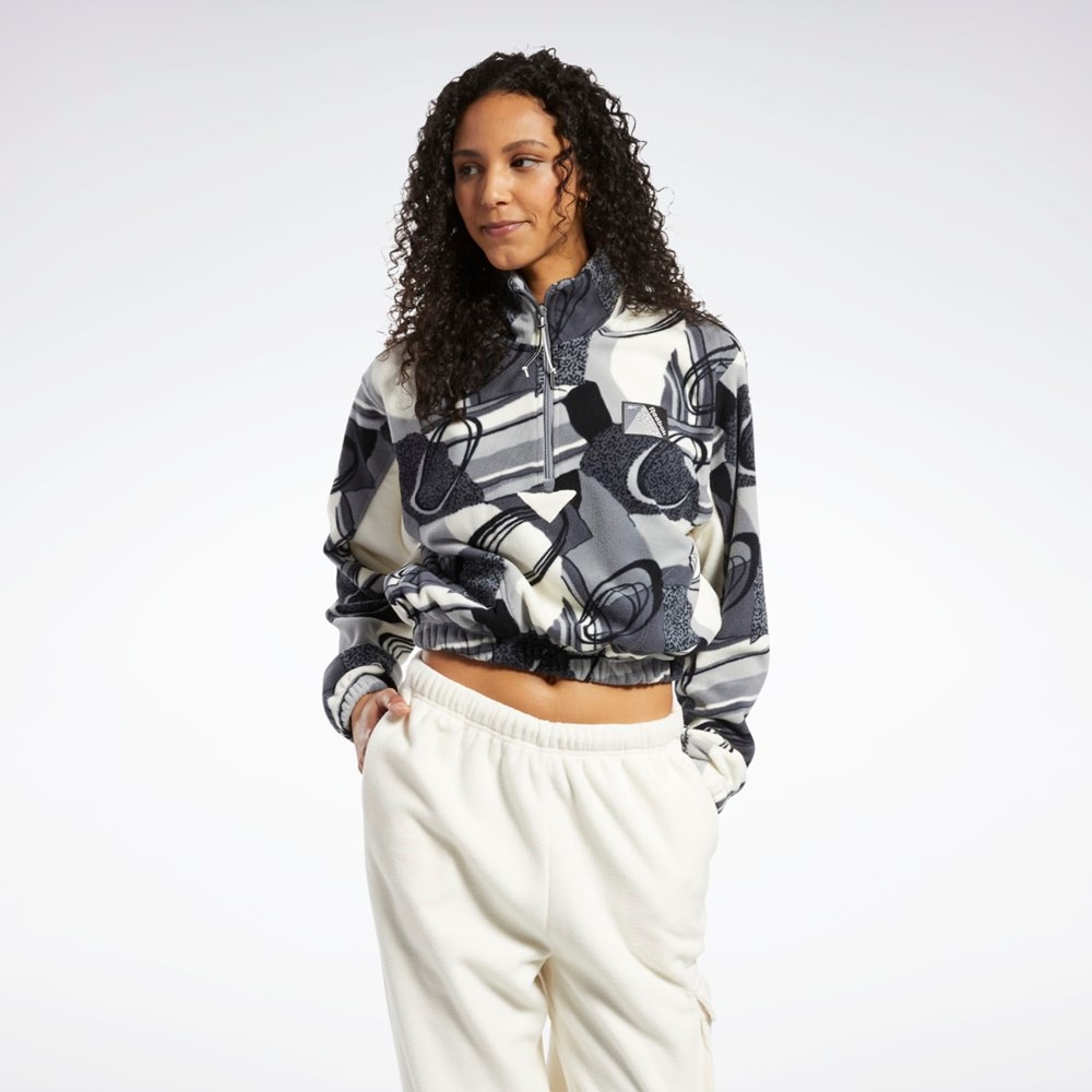 Reebok Classics Vinter Print Half-Zip Sweatshirt Grå | GFV184602