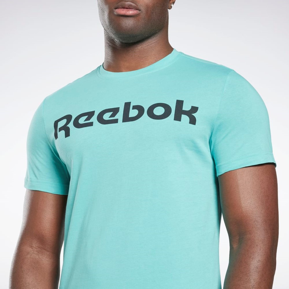 Reebok Grafisk Series Linear Logo Tee Semi Classic Teal | FIN942517