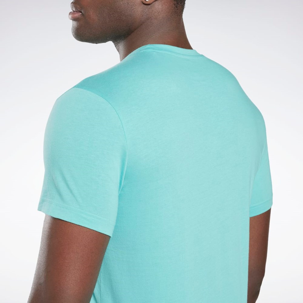 Reebok Grafisk Series Linear Logo Tee Semi Classic Teal | FIN942517