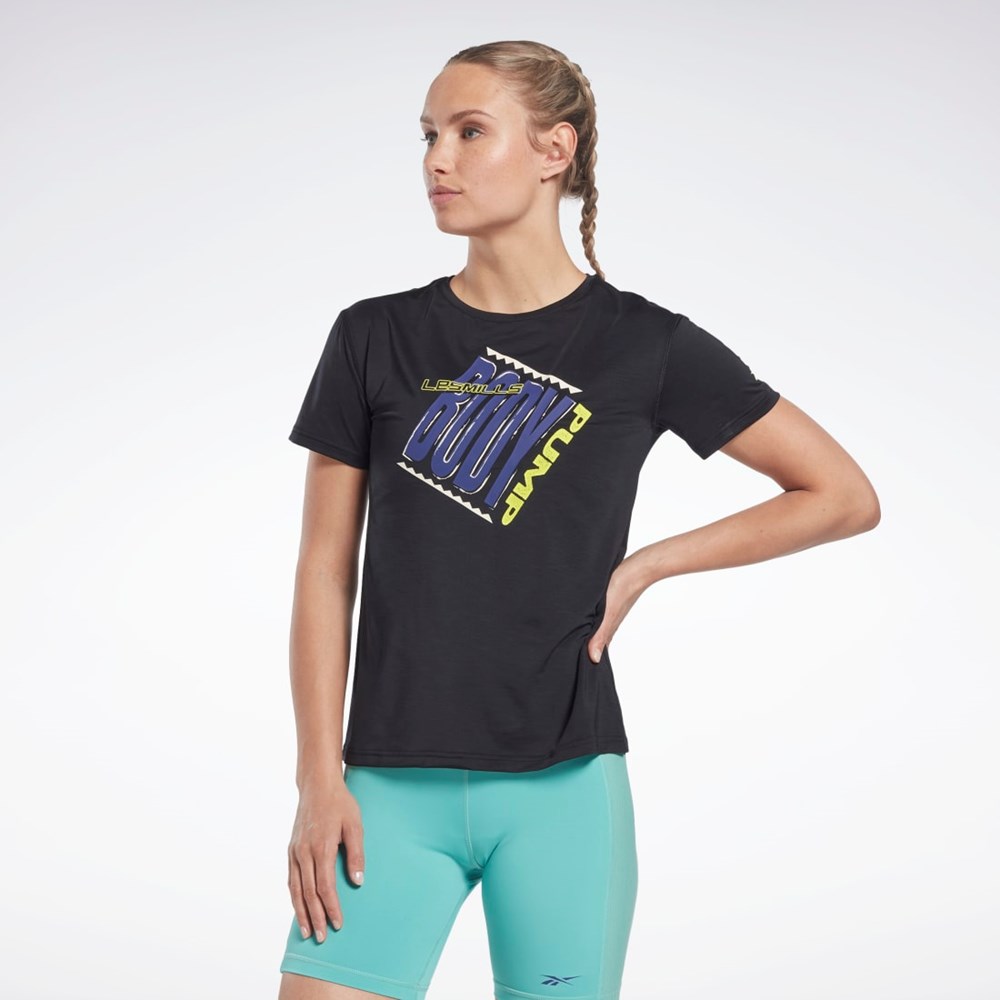 Reebok Les Mills® BodyPump® ACTIVCHILL Atletiske Tee Sort | PVI981064