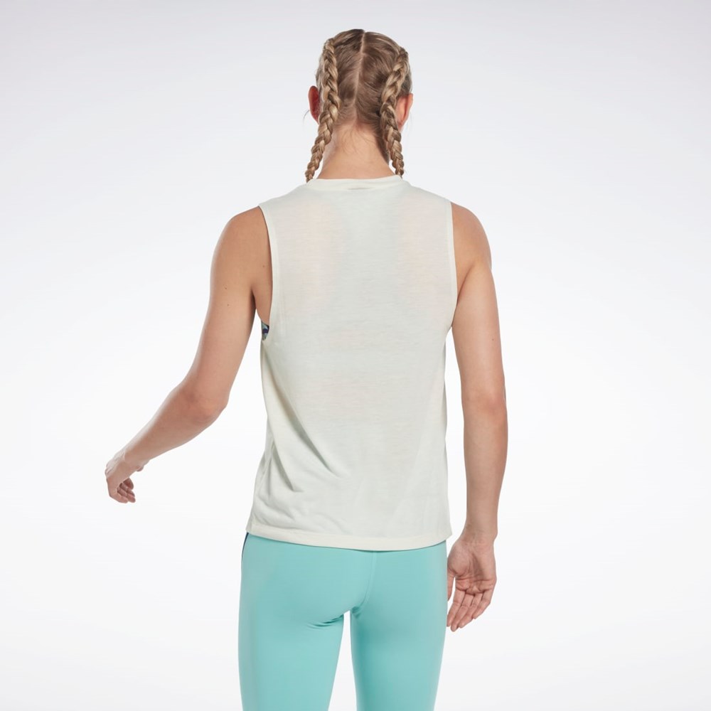 Reebok Les Mills® Grafisk Muscle Tank Top Hvide | ADF378409