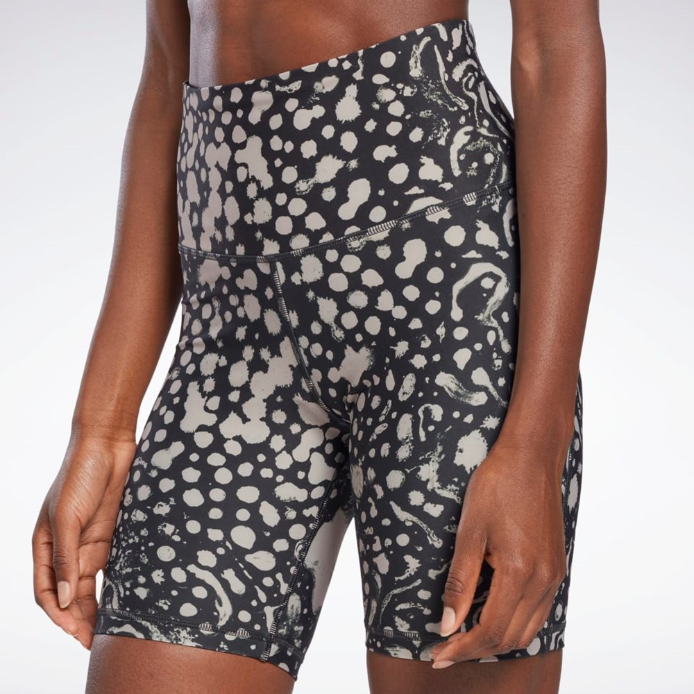 Reebok Lux Bold High-Waisted Modern Safari Print Shorts Sort | IRE710852