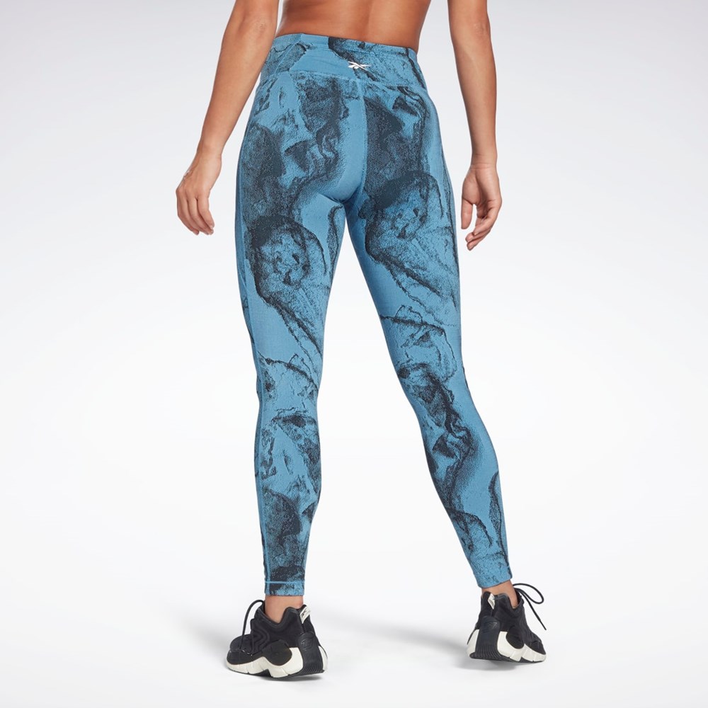 Reebok Lux Jacquard Leggings Blå | OCT341872