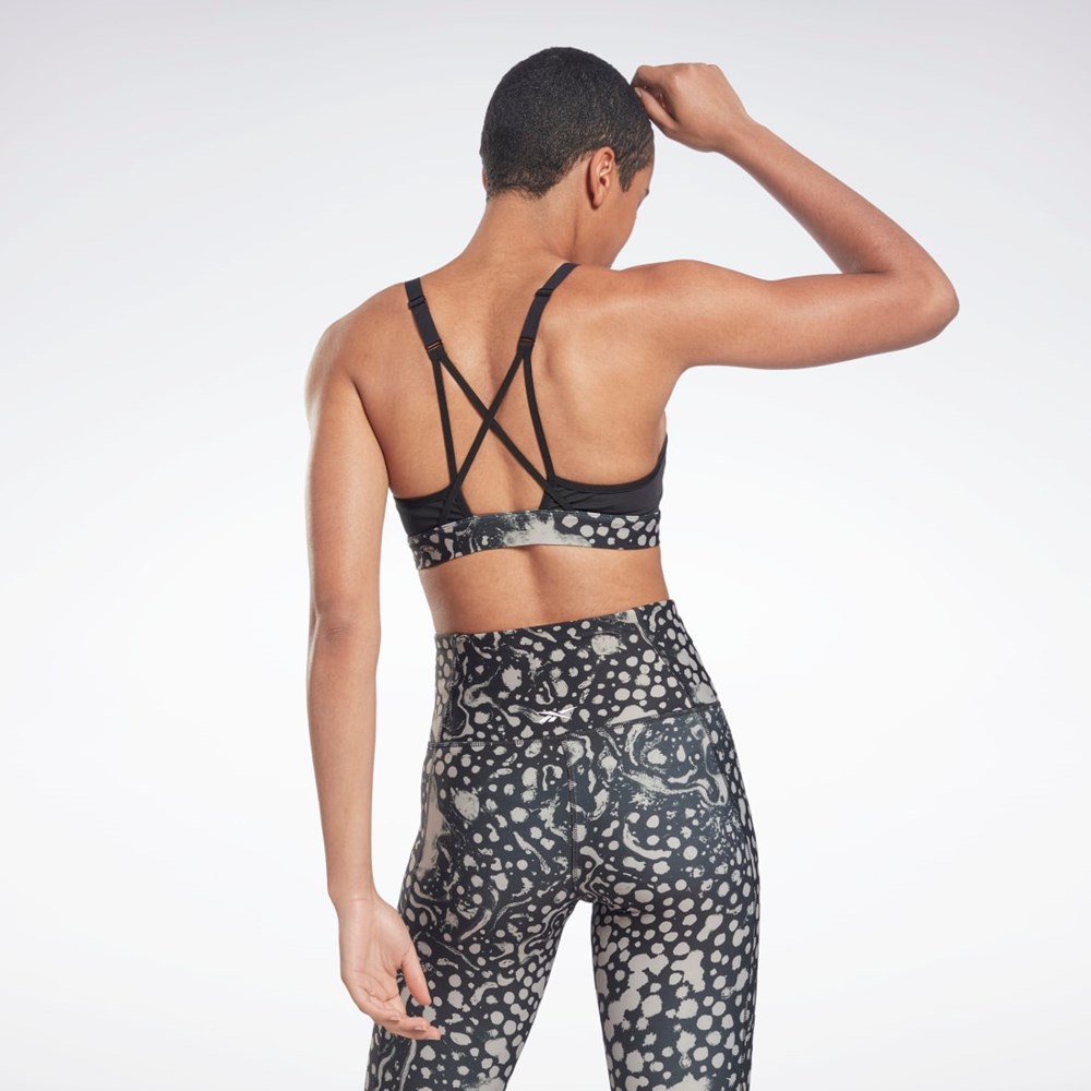 Reebok Lux Strappy Modern Safari Print Sports Bra Sort | YHC145872