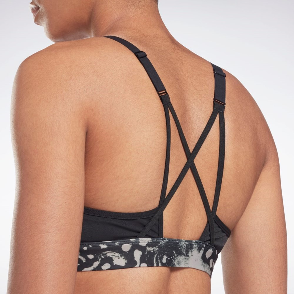 Reebok Lux Strappy Modern Safari Print Sports Bra Sort | YHC145872