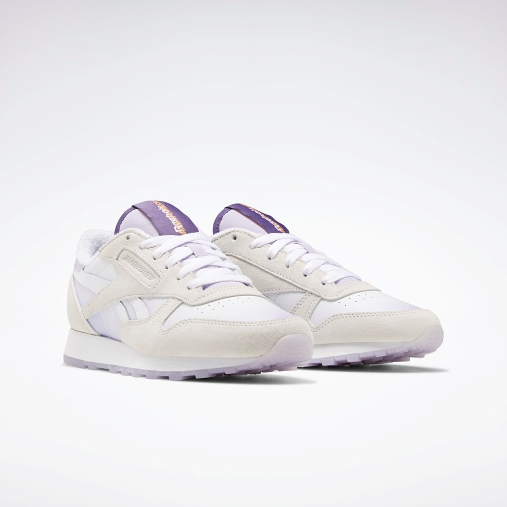 Reebok MadWomen Classic Leather Shoes Hvide Hvide Lilla | APM672314