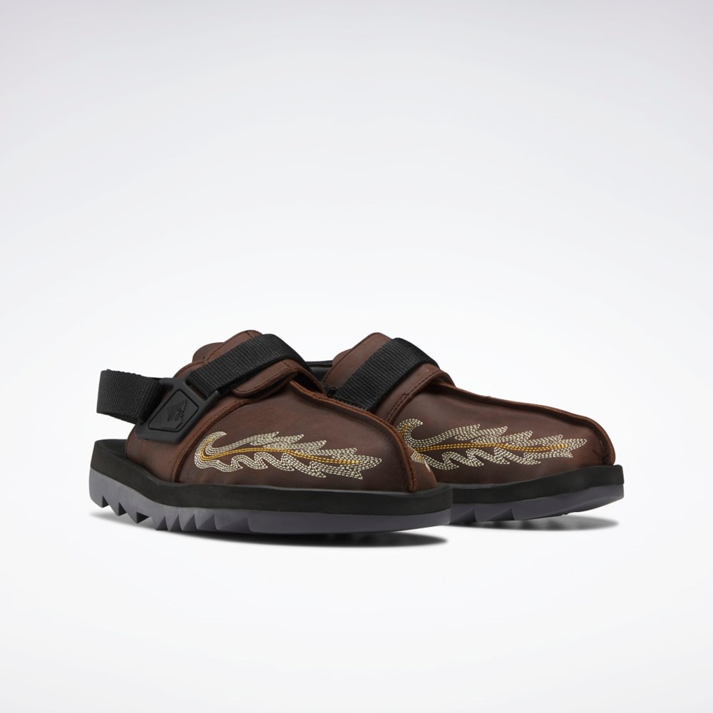 Reebok Mountain Research Beatnik Slides Brune Sort Grå | CZR304562