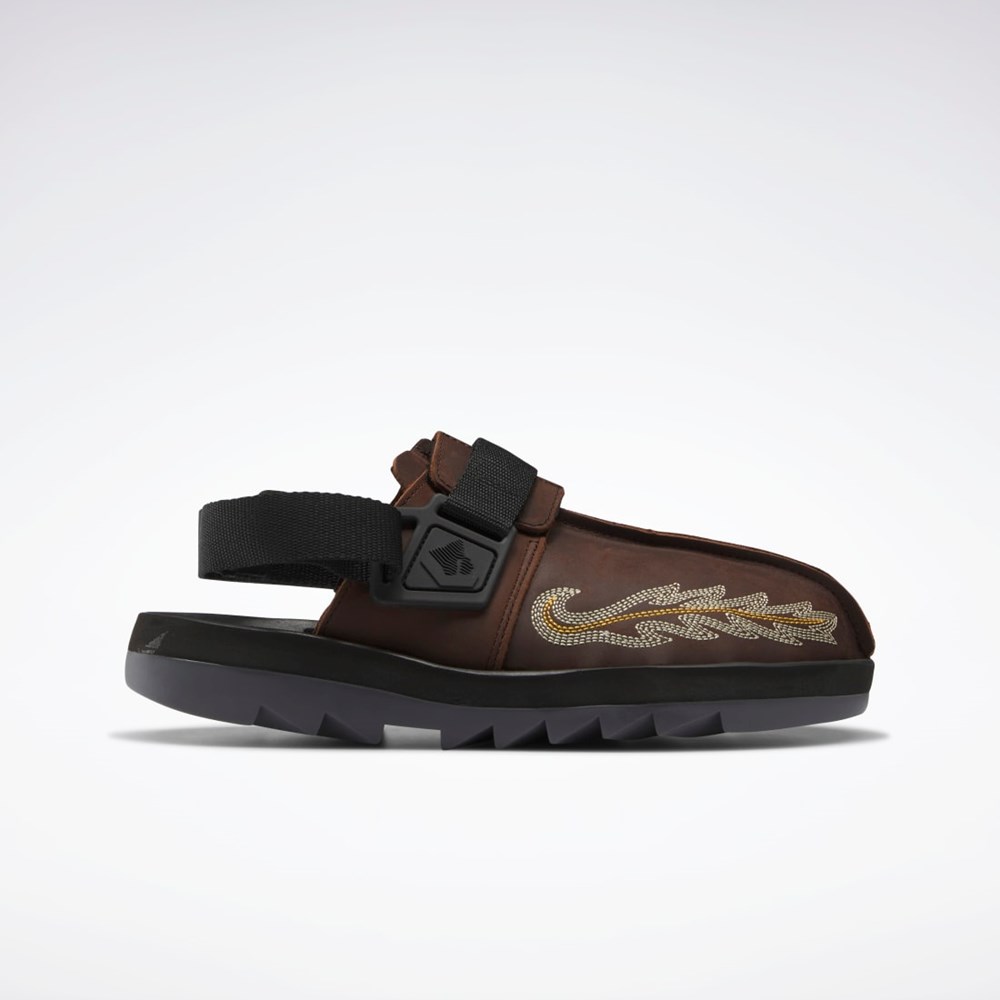 Reebok Mountain Research Beatnik Slides Brune Sort Grå | CZR304562