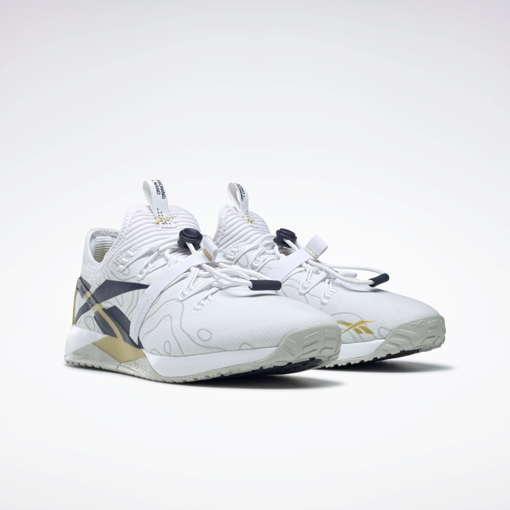 Reebok Nano X1 Froning Trænings Shoes Hvide Mørkeblå Guld | QZI420935