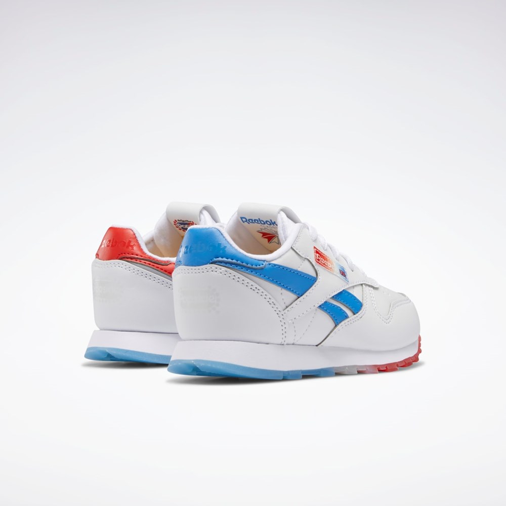 Reebok Popsicle Classic Leather Shoes - Preschool Hvide Blå Rød | JFU092145