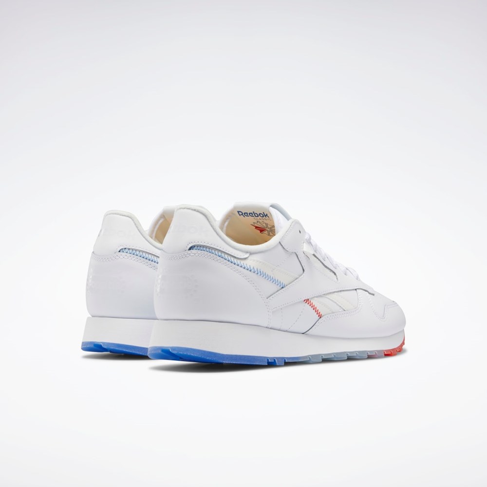 Reebok Popsicle Classic Leather Shoes Hvide Blå Rød | RCI350128