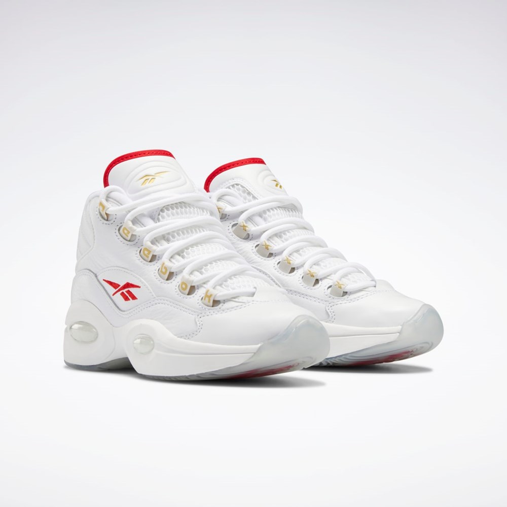 Reebok Question Mid Shoes - Grade School Hvide Rød Hvide | NQY052397