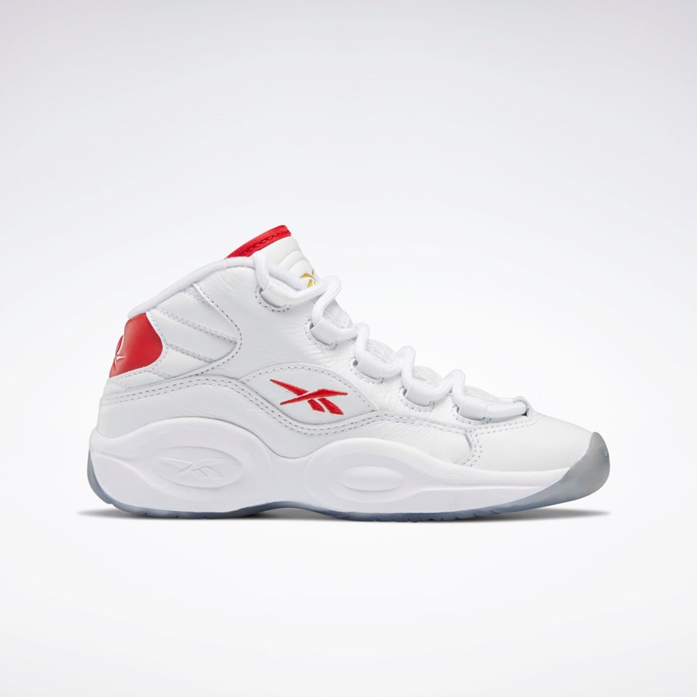 Reebok Question Mid Shoes - Preschool Hvide Rød Hvide | HPM738295