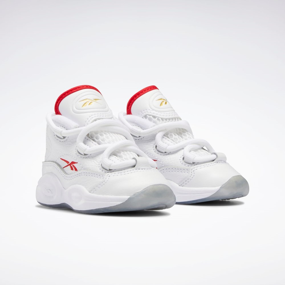 Reebok Question Mid Shoes - Toddler Hvide Rød Hvide | EQF137902