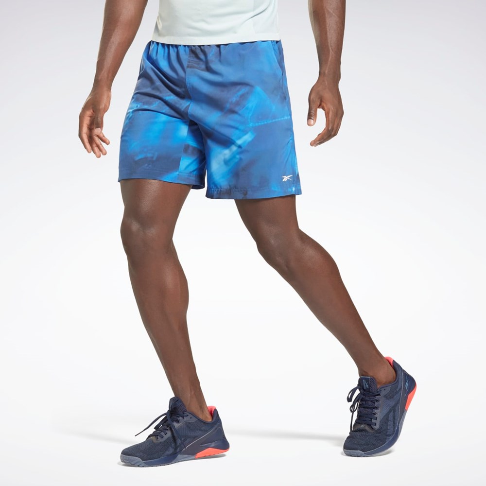 Reebok Reebok Austin Allover Print Shorts Bright Cobalt | IJR689745