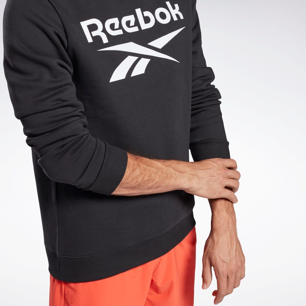 Reebok Reebok Identity Fleece Crew Sweatshirt Sort Hvide | WNC521704