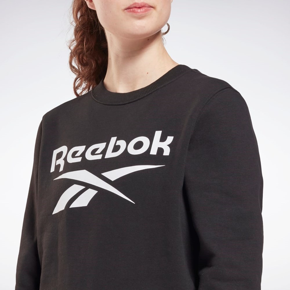 Reebok Reebok Identity Logo Fleece Crew Sweatshirt Sort | WFR751840