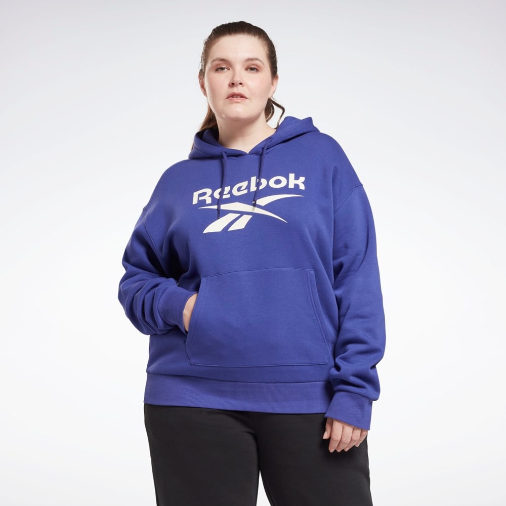 Reebok Reebok Identity Logo Fleece Pullover Hoodie (Plus Size) Lilla | QBE438617