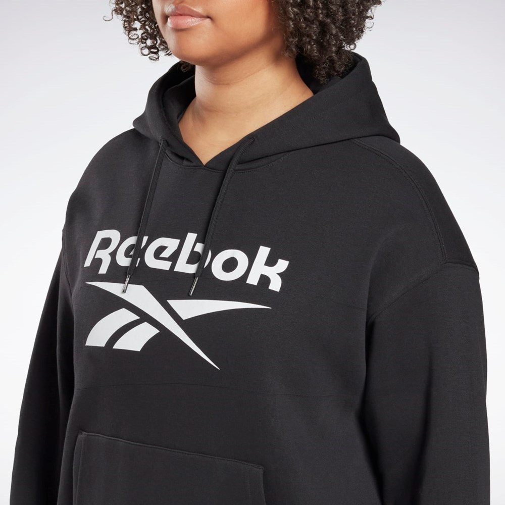 Reebok Reebok Identity Logo Fleece Pullover Hoodie (Plus Size) Sort | XSD271568