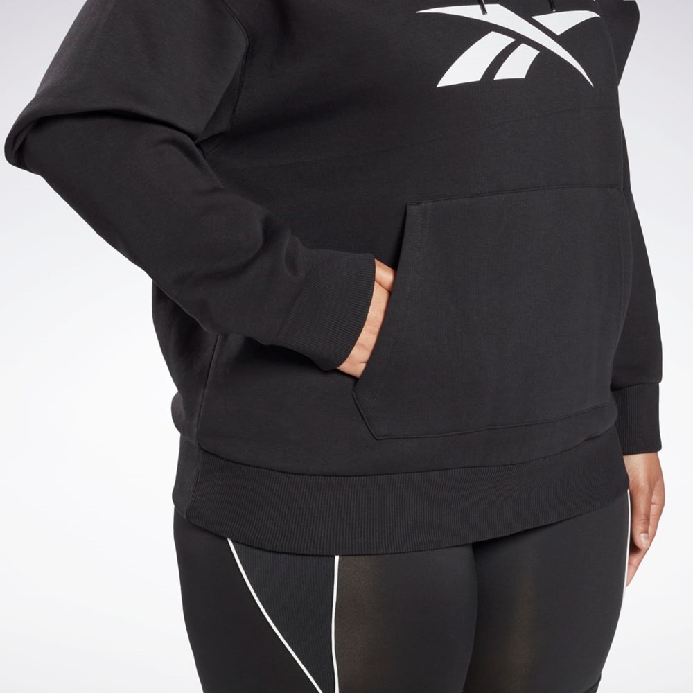 Reebok Reebok Identity Logo Fleece Pullover Hoodie (Plus Size) Sort | XSD271568