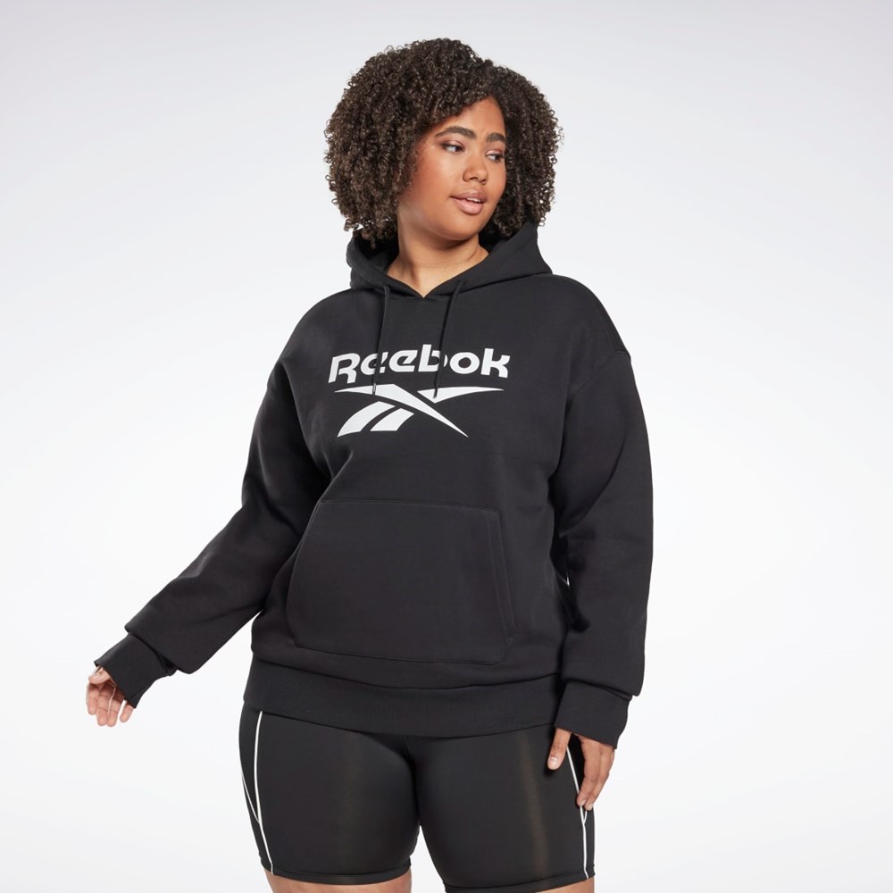 Reebok Reebok Identity Logo Fleece Pullover Hoodie (Plus Size) Sort | XSD271568