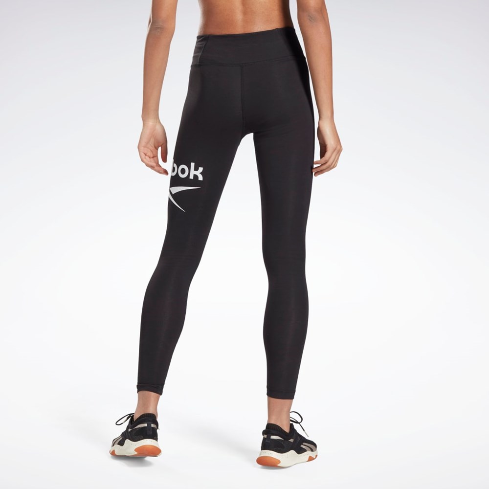 Reebok Reebok Identity Logo Leggings Sort | JNL729850