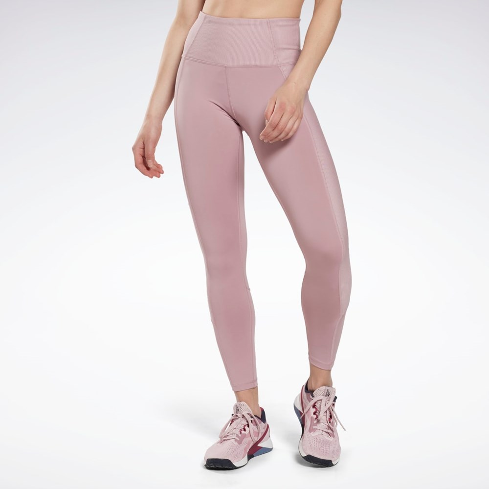 Reebok Rib High-Rise Leggings Infused Lilac | XJV549687