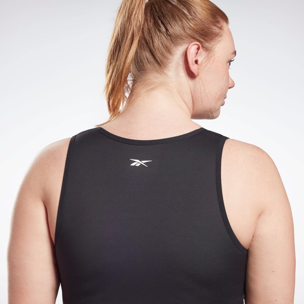 Reebok Studio Ruched Cropped Tank Top (Plus Size) Sort | IKY059146