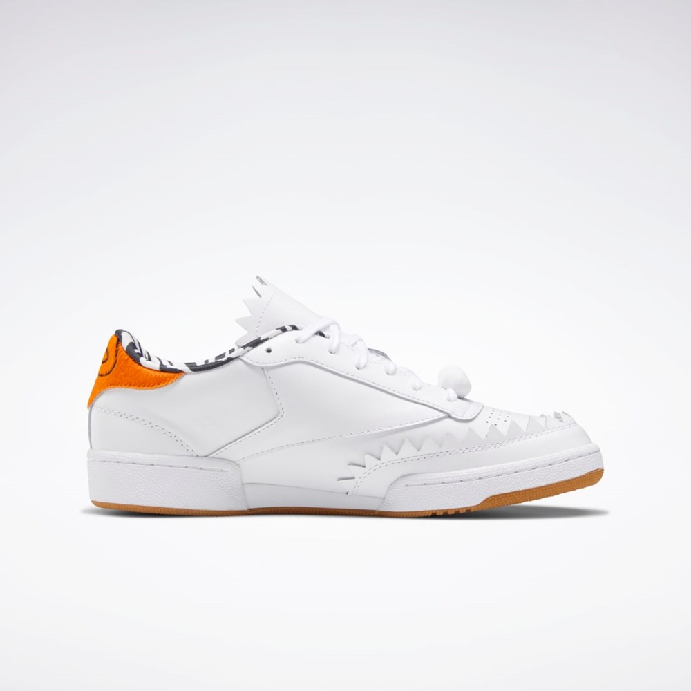 Reebok THE FLINTSTONES Club C Shoes Hvide Sort Orange | IUB125704