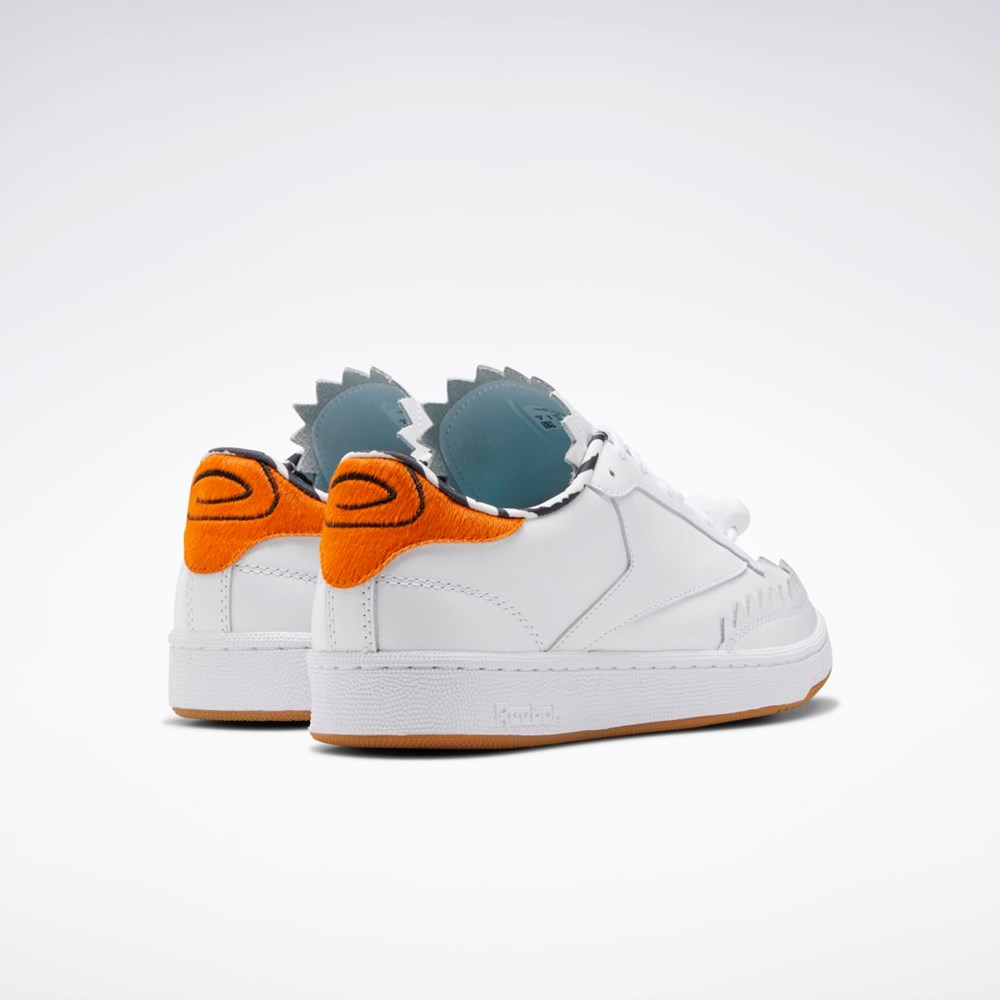 Reebok THE FLINTSTONES Club C Shoes Hvide Sort Orange | IUB125704