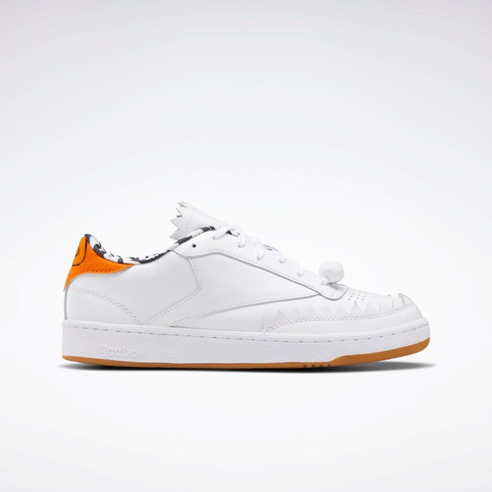 Reebok THE FLINTSTONES Club C Shoes Hvide Sort Orange | IUB125704