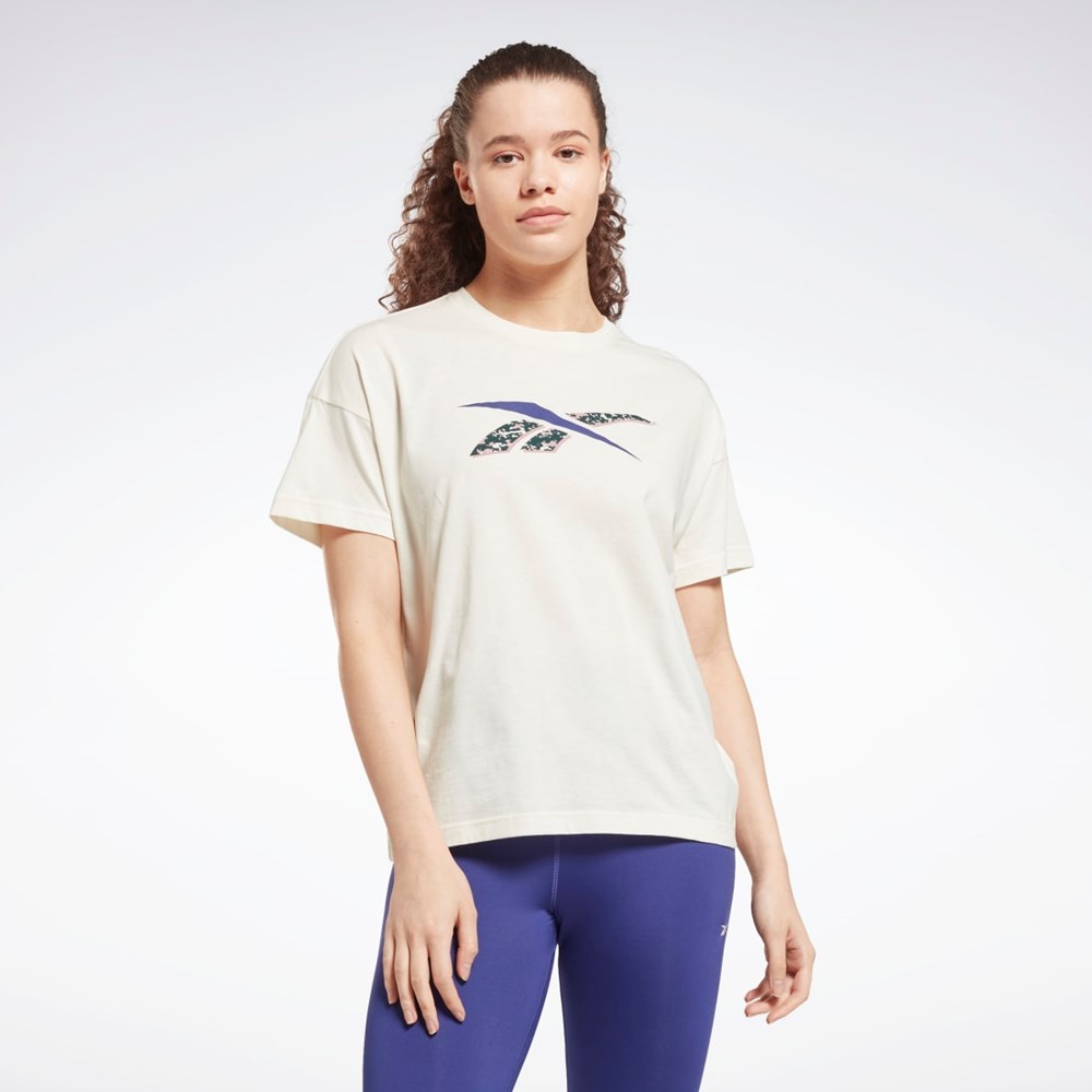 Reebok Trænings Essentials Modern Safari Grafisk Tee Hvide | UMQ051732