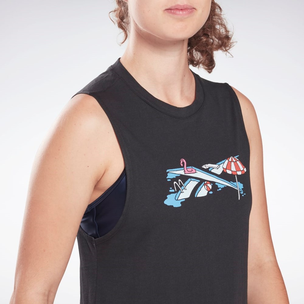 Reebok Trænings Essentials Muscle Tank Top Sort | BNU182764